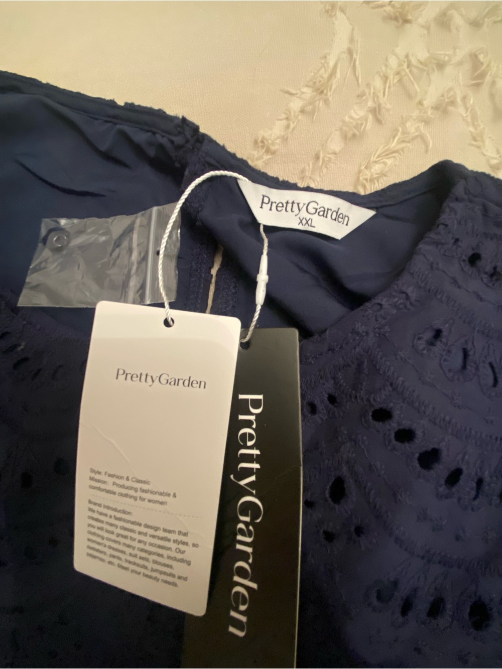 Navy Eyelet Women’s Dress NWT